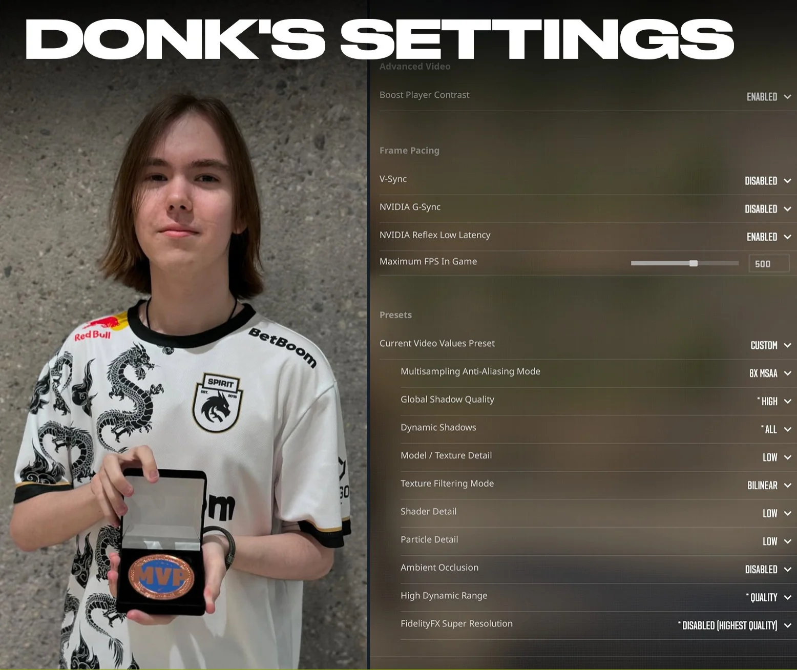 donk cs2 settings